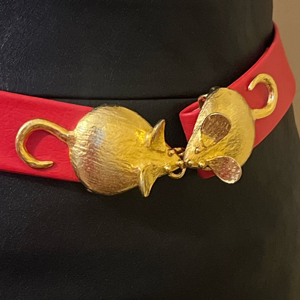 Mimi Di N 1974 vintage red and gol Mouse Belt ajustable - Picture 5 of 11